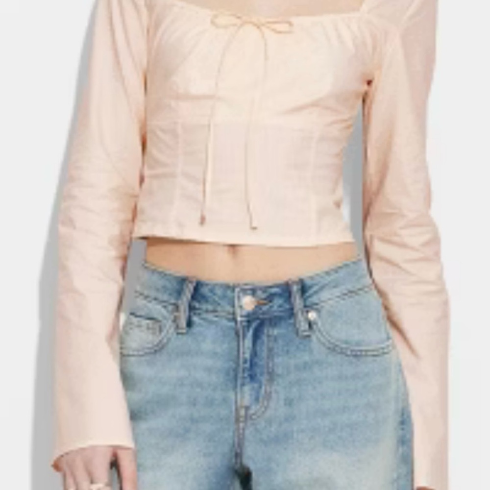Wild Fable Light Pink Long Sleeve Blouse